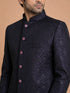 Men Wine Jacquard Woven Jodhpuri Suit