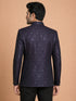Men Wine Jacquard Woven Jodhpuri Suit