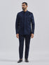 Men's Navy Blue Silk Blend Jodhpuri Pyjama Set