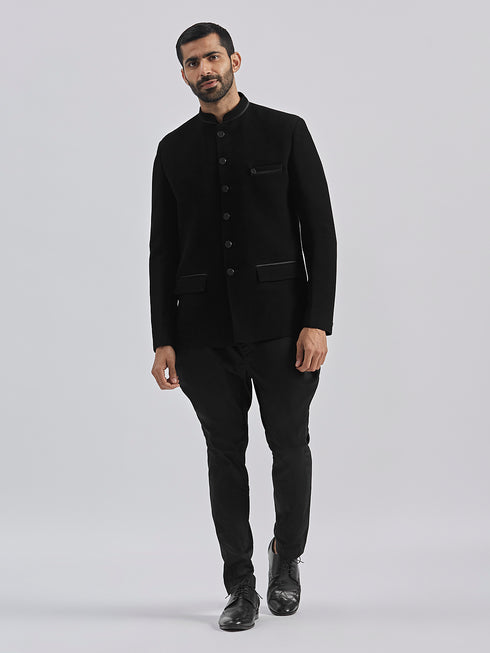 Men's Black - Jodhpuri Pyjama Set