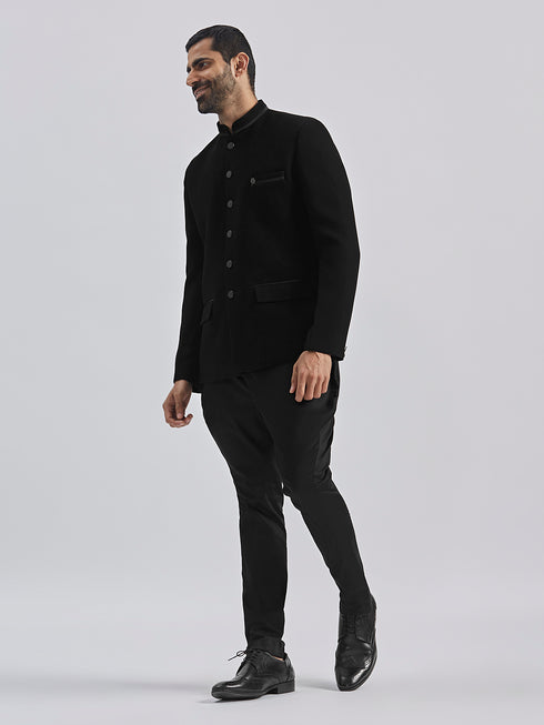 Men's Black - Jodhpuri Pyjama Set