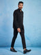 Men's Black Imported Suiting Jodhpuri And Pant Set