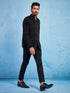 Men's Black Imported Suiting Jodhpuri And Pant Set