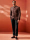 Men's Rust And Black Silk Blend Jodhpuri Pyjama Set