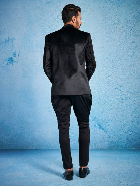 Men's Black - Jodhpuri Pyjama Set