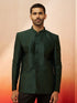 Vastramay Men Bottle Green Silk Jodhpuri