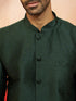 Men's Bottle Green Jacquard Jodhpuri with Pant