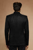 Men Black Geometric Self-Design Jodhpuri Jacket