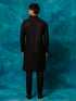 Men's Black Cotton Blend Kurta Pyjama Set
