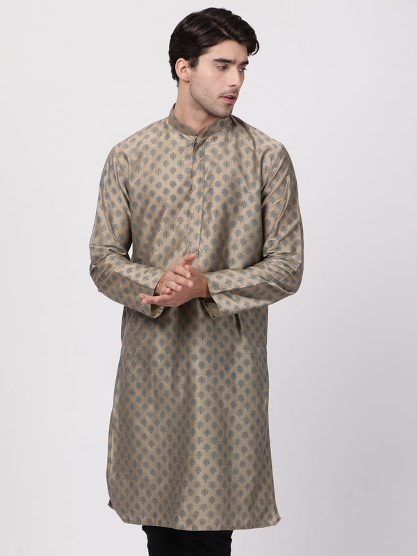 VASTRAMAY Men's Copper Cotton Blend Kurta