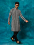 Men's Black Pure Cotton Chikankari Kurta Pyjama Set