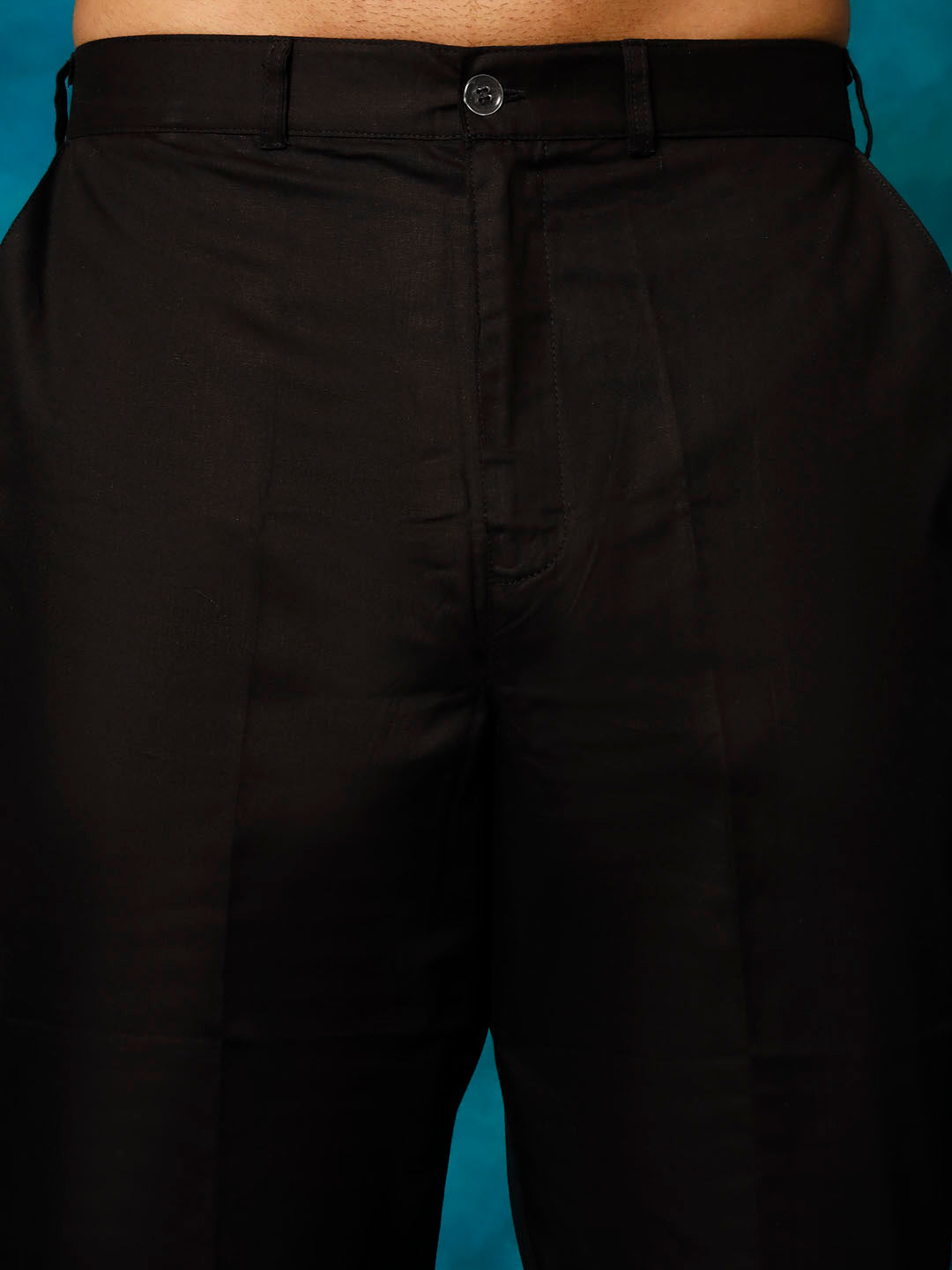 Men's Black Pure Cotton Chikankari Kurta Pyjama Set