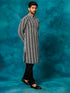 Men's Black Pure Cotton Chikankari Kurta Pyjama Set