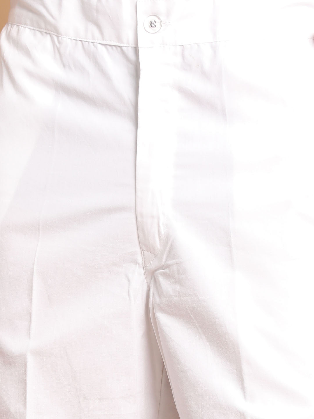 Men's White Solid Kurta With Pyjamas