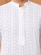 White Chikankari Embroidered Men's Kurta Pant Set