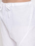 VASTRAMAY Men's White Pure Cotton Chikankari Kurta Pant With Prayer Cap