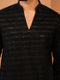 Men's Black Sequined Georgette Kurta Wide Leg Pant Set