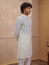 Vastramay Men Cream Cotton Chikankari Embroidered Kurta
