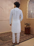 Men Off White Chikankari Cotton Kurta with Cream Pyjama Set