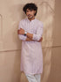 Vastramay Men Peach Cotton Chikankari Embroidered Kurta