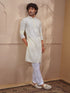 Light Yellow Cotton Embroidered Kurta Pyjama Set