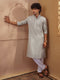 Chiku Cotton-Blend Zari Embroidered Kurta Pyjama Set