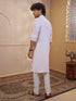 Men's Light Pink Viscose Printed Thigh Length Kurta With Pyjama