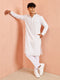 Men White Cotton Kurta with Pyjama Raksha Bandhan, Summer / Casual, Summer Ease, EID, Independence day, Holi collection, Casual, All regions Ethnic Wear