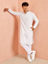 Men White Cotton Kurta with Pyjama Raksha Bandhan, Summer / Casual, Summer Ease, EID, Independence day, Holi collection, Casual, All regions Ethnic Wear