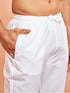 Men's White Cotton Embroidered Above Knee Kurta with Pyjama