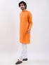Men's Orange Cotton Kurta And Pyjama Set