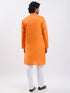 Men's Orange Cotton Kurta And Pyjama Set