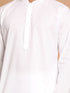 Men's White Kurta And Pant Style Cotton Pajama Set