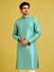 Men Mint Silk Blend Kurta Navratri, Diwali, Wedding, Festive, Party, Festive Glitz Ethnic Wear