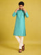 Men Mint Silk Blend Kurta with Pyjama Navratri, Diwali, Wedding, Festive, Party, Festive Glitz Ethnic Wear