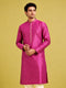 Men Wine Silk Blend Kurta Navratri, Diwali, Wedding, Festive, Party, Festive Glitz Ethnic Wear