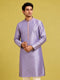 Men Lavender Silk Blend Kurta Navratri, Diwali, Wedding, Festive, Party, Festive Glitz Ethnic Wear