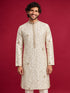 Men Cream Silk Blend Kurta Festive, Diwali Ethnic Wear