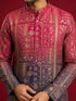 Men's Pink Silk-Blend Ombre Knee Length Kurta