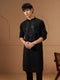 Men Black Silk Kurta Festive, Diwali Ethnic Wear
