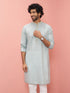 Men Grey Cotton Linen Kurta Festive, Diwali Ethnic Wear