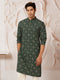Men Dark Green Rayon Kurta Diwali, Navratri, Festive, Wedding, Party Ethnic Wear