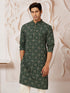 Men Dark Green Rayon Kurta Diwali, Navratri, Festive, Wedding, Party Ethnic Wear