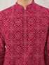 Men's Purple Rayon Digital Print Knee Length Kurta with Pyjama