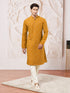 Men's Mustard Rayon Digital Print Knee Length Kurta with Pyjama
