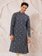Men Navy Blue Rayon Kurta Diwali, Navratri, Festive, Wedding, Party Ethnic Wear