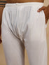 Men White Chikankari Cotton Kurta with Pyjama Set