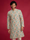 Men Cream Cotton Kurta Festive, Diwali Ethnic Wear