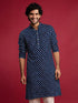 Men Navy Blue Rayon Kurta Diwali, Festive, Navratri, Party, Wedding, All regions Ethnic Wear