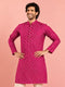 Men Fuchsia Rayon Kurta Diwali, Festive, Navratri, Party, Wedding, All regions Ethnic Wear